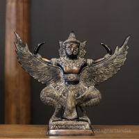 Brass Garuda Half Sitting Posture Antique Black Gold Finish