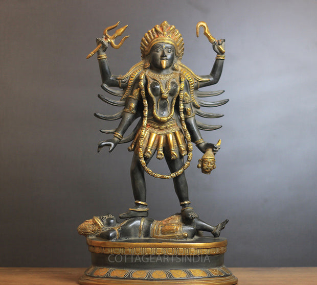 Brass Kaali Rustic Black Finish 19"