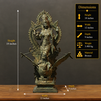 Balinese Bronze  Saraswati On Swan 18"