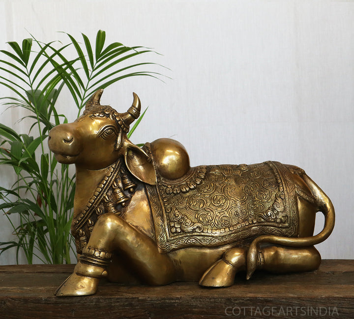 Brass Nandi Carving 22"