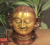 Brass Gauri Head/Mask 10" Twin Color
