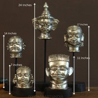 Set of Five Brass Mukhlingams in Silver Finish