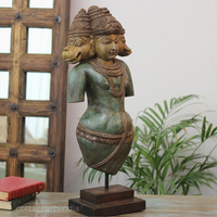 Handcrafted Wooden Vaikuntha Vishnu with Narasimha & Varaha