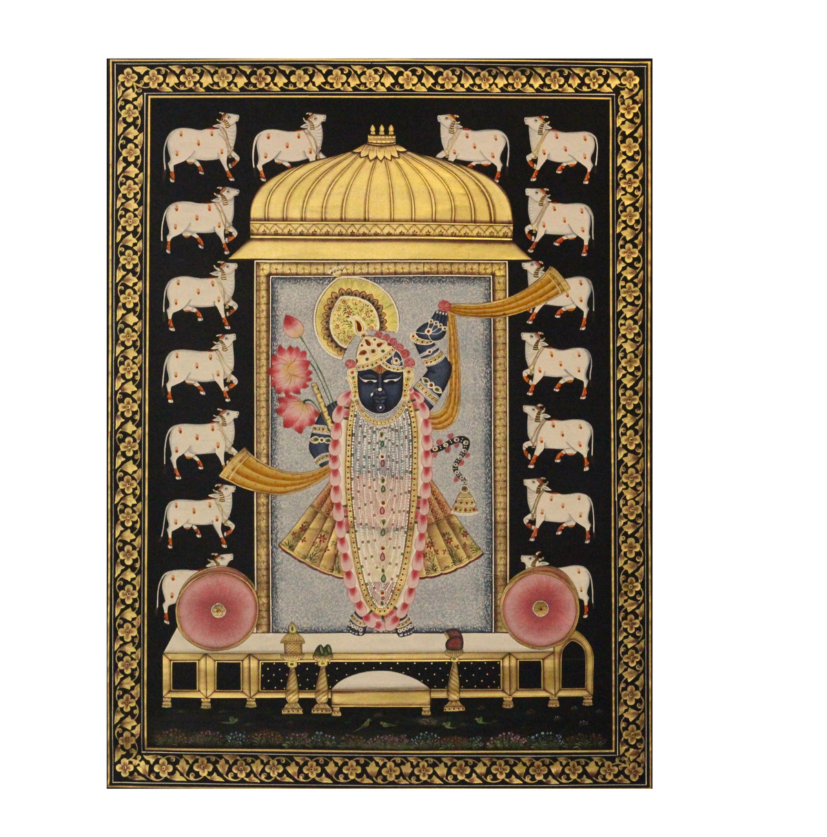 Shrinathji Pichwai Painting With Cows