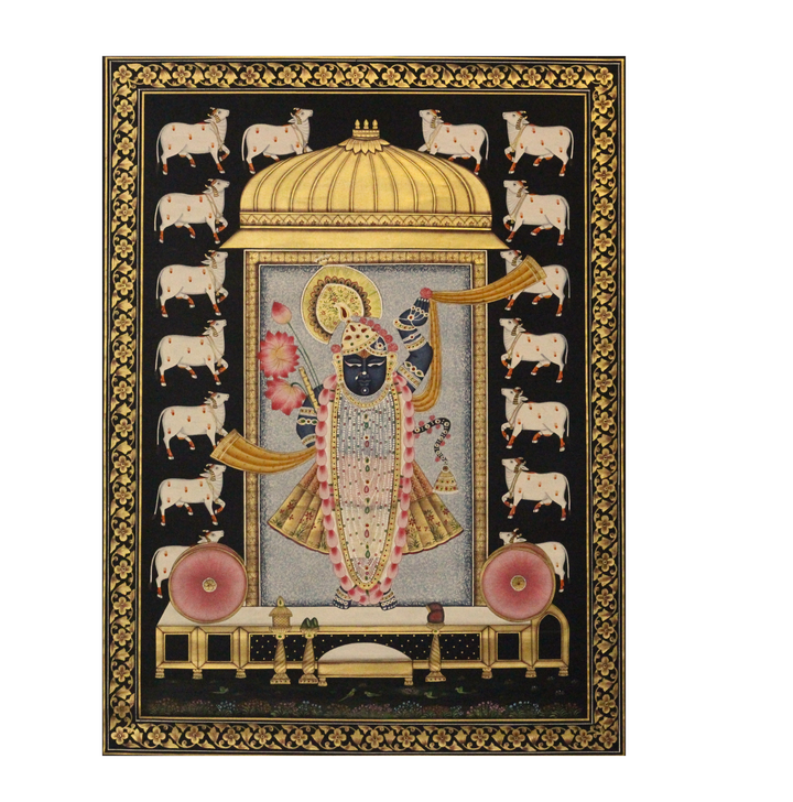 Shrinathji Pichwai Painting With Cows
