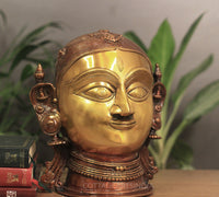 Brass Gauri Head/Mask 10" Twin Color