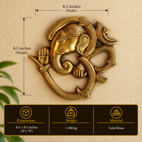 Brass Ganesha Wall Decor