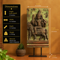 Vintage Wood /Stone Shiva Idol