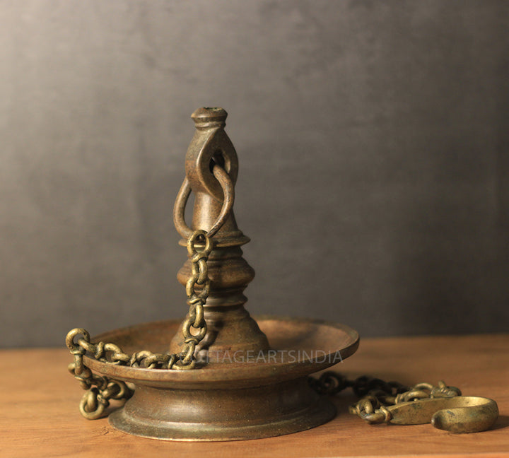Brass Vintage Vilakku-Oil Lamp Hanging