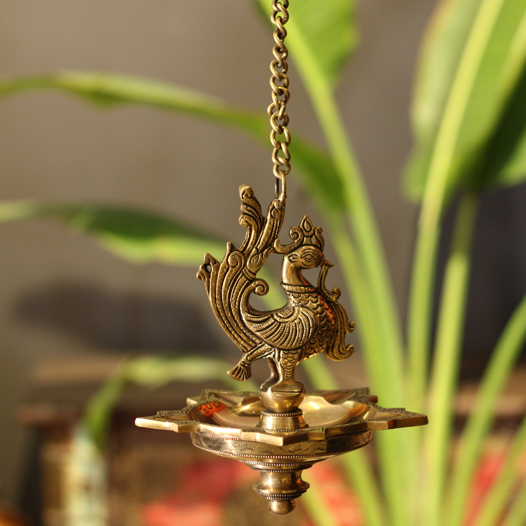 Brass Oil Diya Annapakshi
