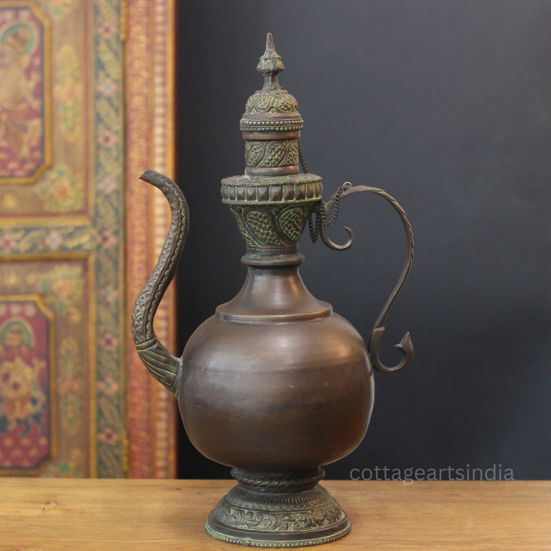 Tibetan Copper Ritual Ewer | Handcrafted Himalayan Decor
