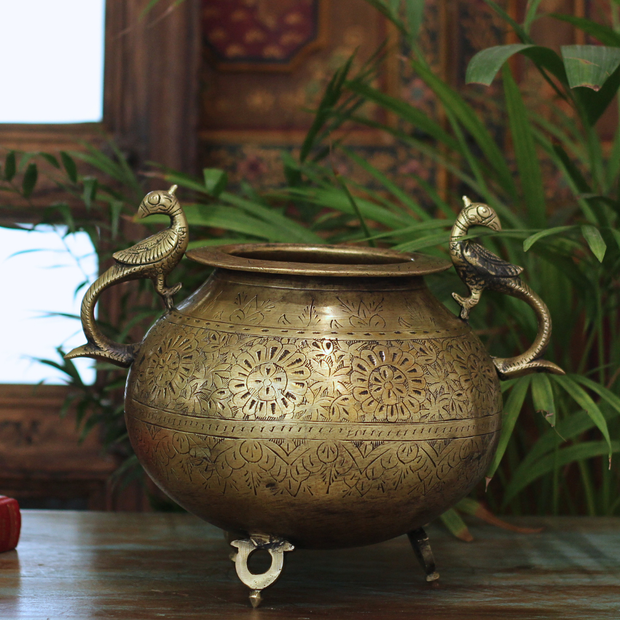 Brass Vintage Carved Planter (Copy)