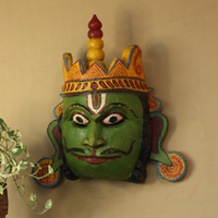 Vintage Odisha Wooden Folk Mask – Traditional Indian Folk Art
