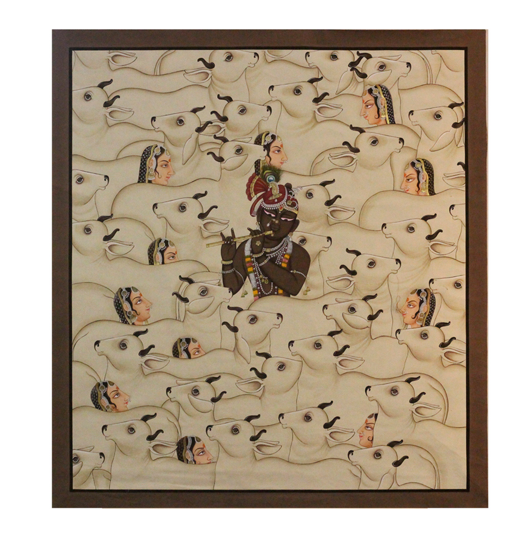 Divine Melody of Krishna Among the Sacred Herd