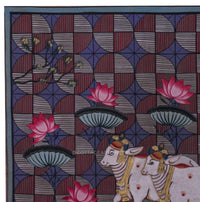 Cow and Lotus Pichwai Painting