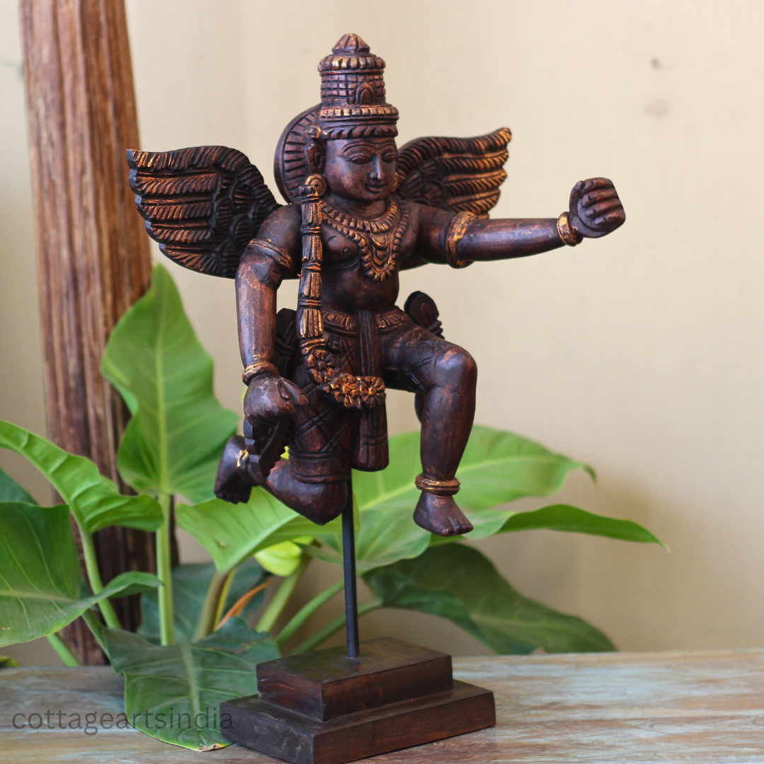 Wooden Garuda Divine Protector Idol