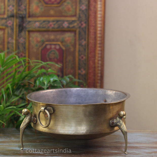 Brass Vintage Carved Planter