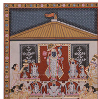 Shrinathji Annakut Darshan Pichwai Painting – Nathdwara Temple Festival Scene
