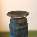 Vintage Wooden Pillar Candle Holder | Rustic Handcrafted Heritage Décor