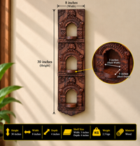 Wooden Jharokha Wall Display – Traditional Indian Craftsmanship