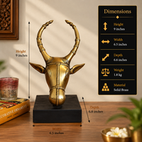 Brass Bull Head Table Decor Small