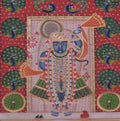 Shrinathji Pichwai Painting with Peacock Motif