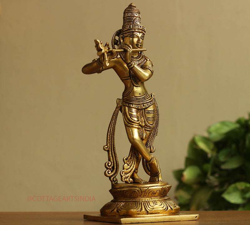 Brass Krishna 10.5 "