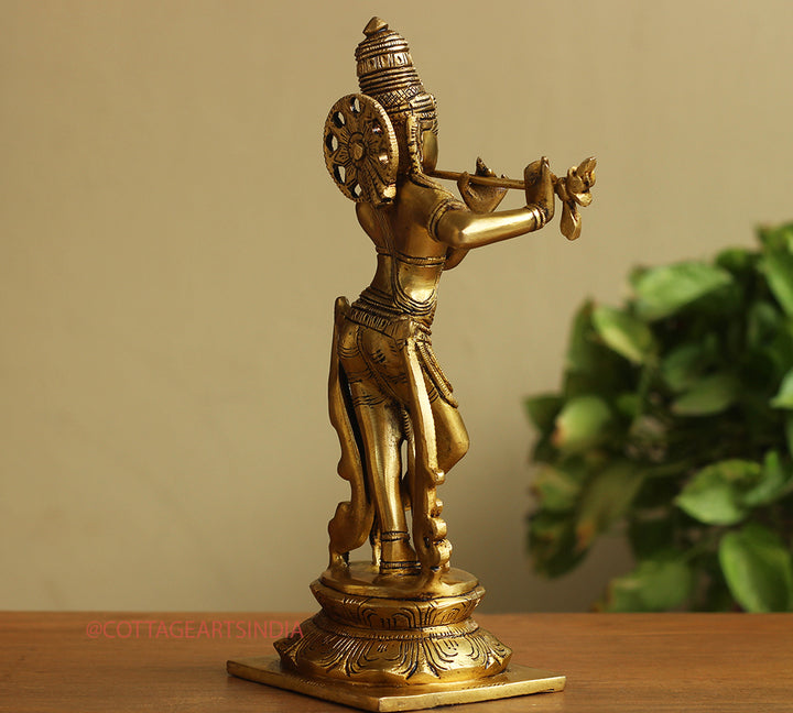 Brass Krishna 10.5 "