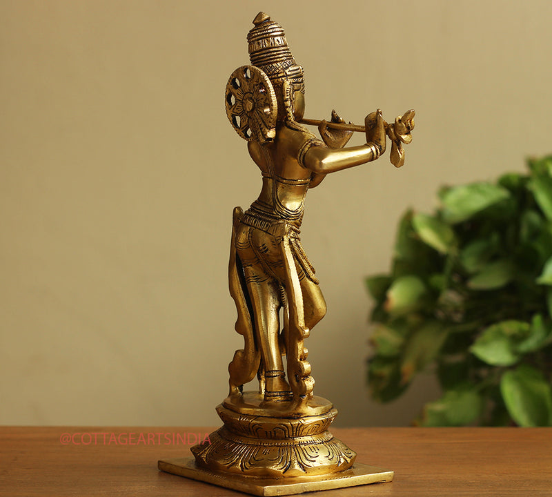 Brass Krishna 10.5 "