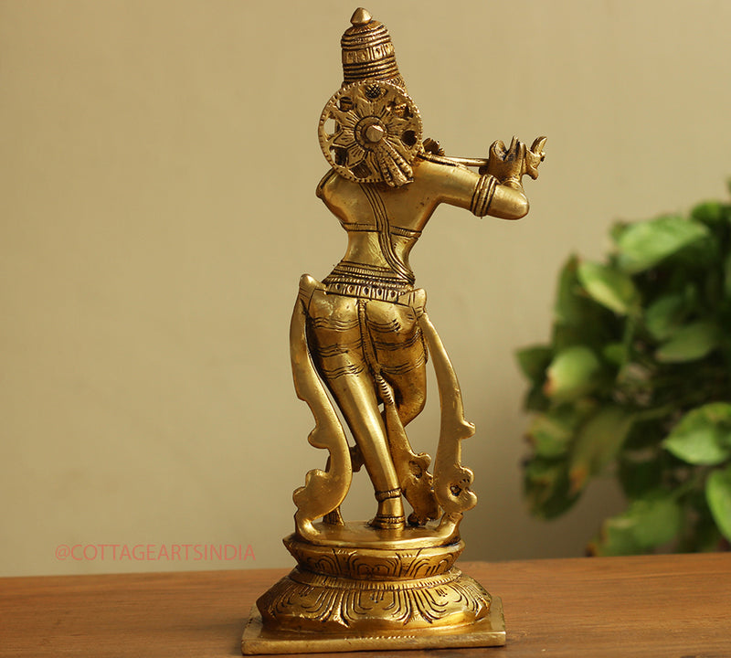 Brass Krishna 10.5 "