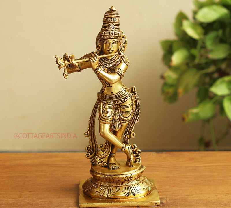 Brass Krishna 10.5 "