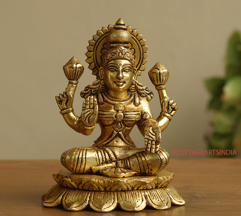 Brass Ganesh Laxmi Saraswati  6"