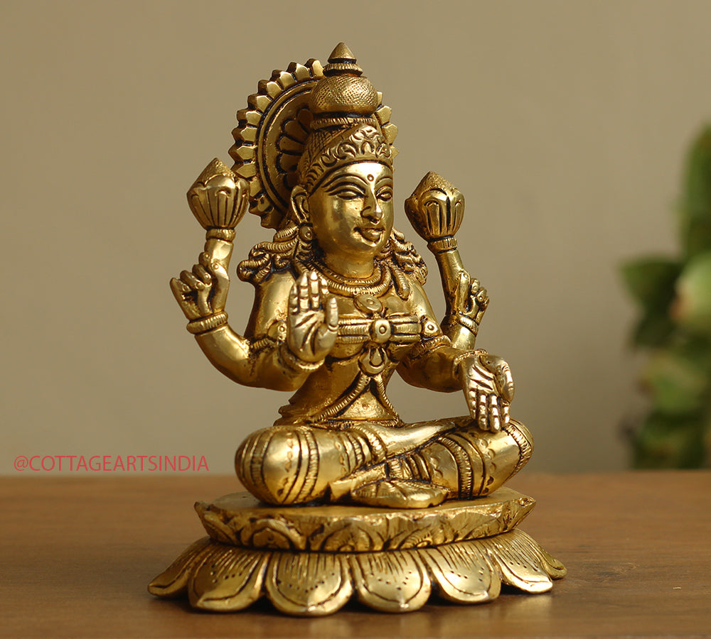 Brass Ganesh Laxmi Saraswati  6"