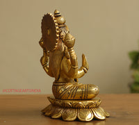 Brass Ganesh Laxmi Saraswati  6"