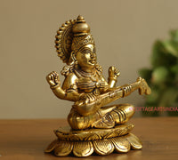 Brass Ganesh Laxmi Saraswati  6"