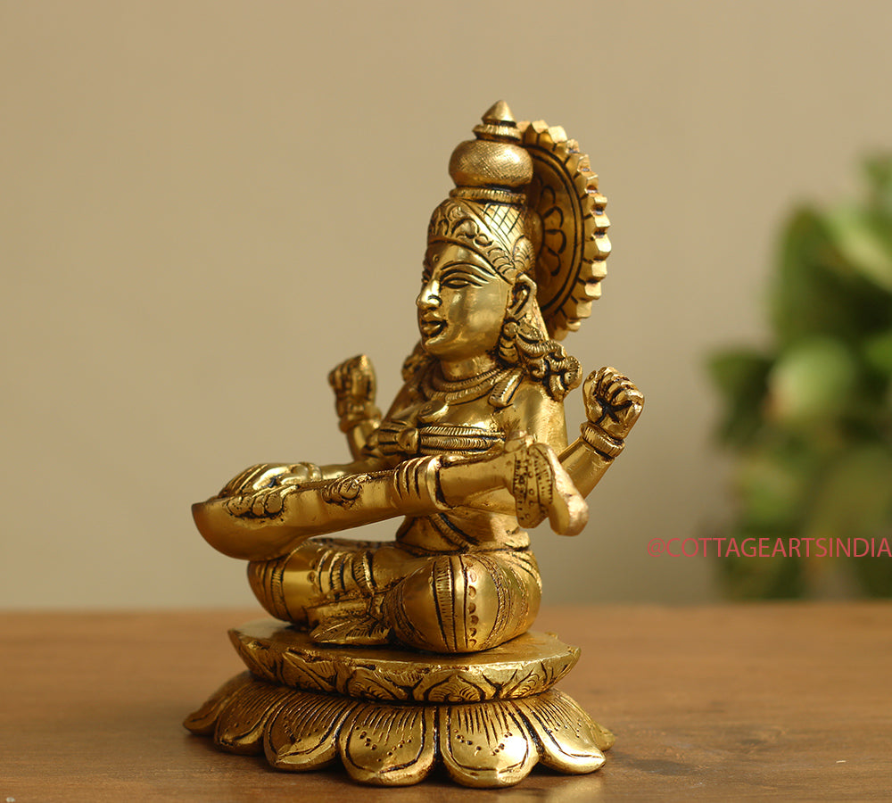 Brass Ganesh Laxmi Saraswati  6"