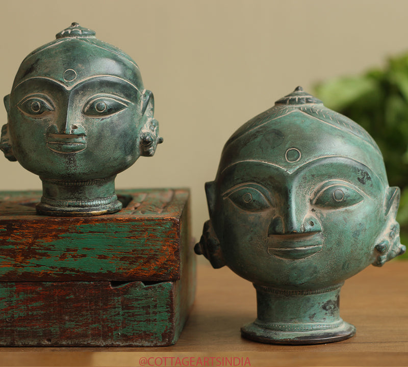 Brass Gauri Head Pair Rustic