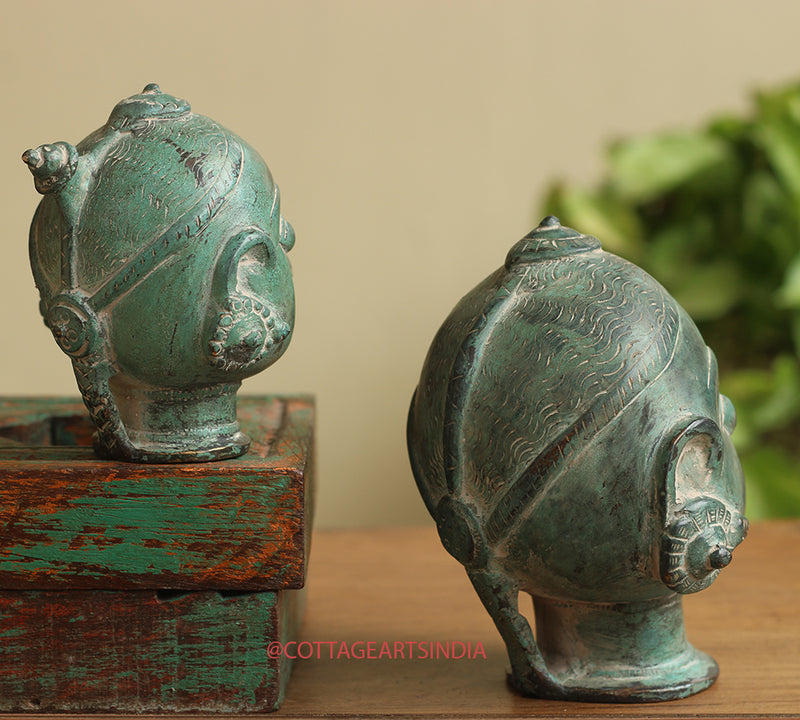 Brass Gauri Head Pair Rustic