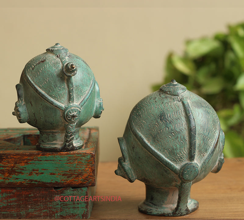 Brass Gauri Head Pair Rustic