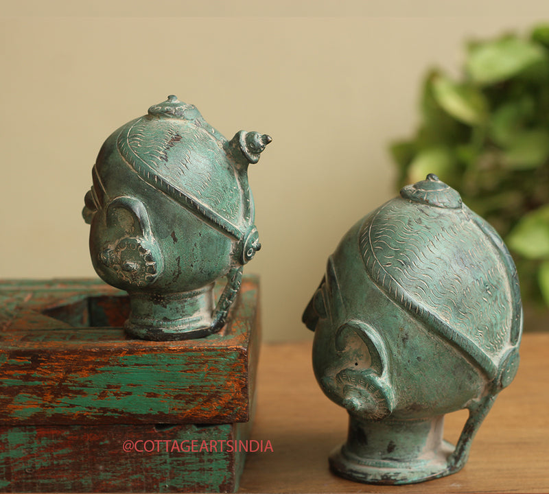 Brass Gauri Head Pair Rustic