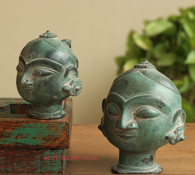 Brass Gauri Head Pair Rustic