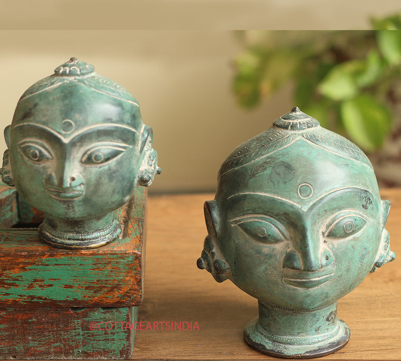 Brass Gauri Head Pair Rustic