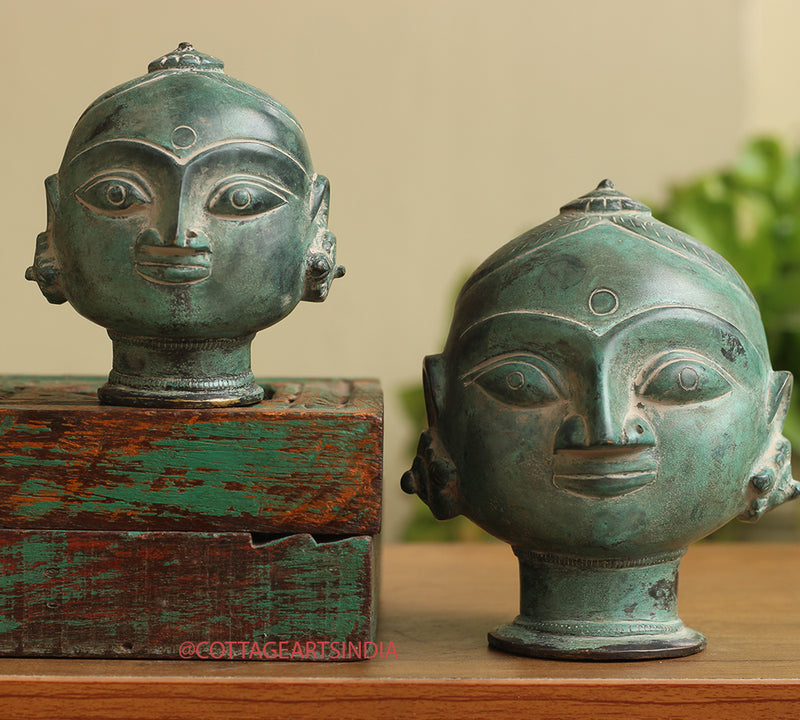 Brass Gauri Head Pair Rustic