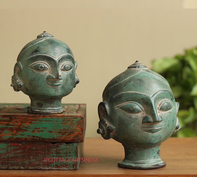 Brass Gauri Head Pair Rustic