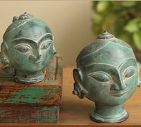 Brass Gauri Head Pair Rustic