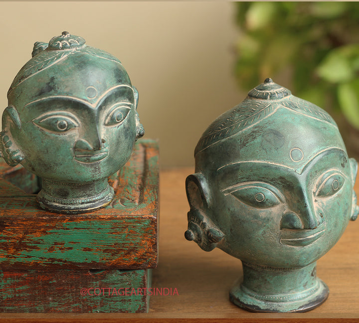 Brass Gauri Head Pair Rustic