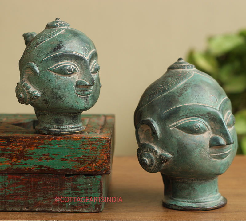 Brass Gauri Head Pair Rustic