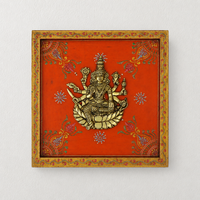 Wooden Handpainted Framed Brass Ashtalakshmi And Lotus -Set of 9