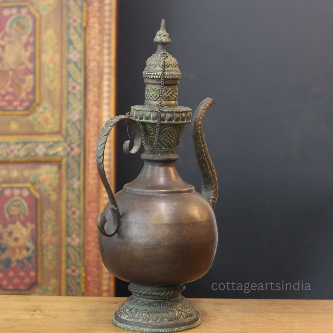 Tibetan Copper Ritual Ewer | Handcrafted Himalayan Decor