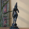 Standing Uma Parvati Brass Sculpture | Chola Style Spiritual Art
